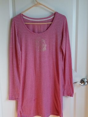 Victoria's Secret Pink & White Striped Long Sleeve Tee
